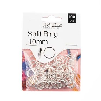 100, 10mm Silver Plated Split Rings