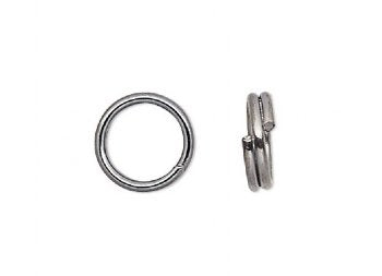 100, 5mm Gunmetal Plated Split Rings