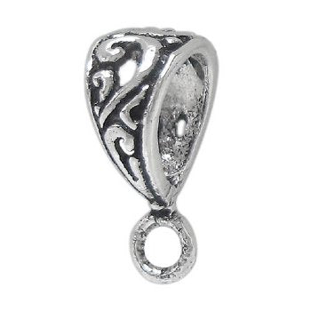 SS0077 1, 11x8x6mm Sterling Filigree Triangle Bail with Loop