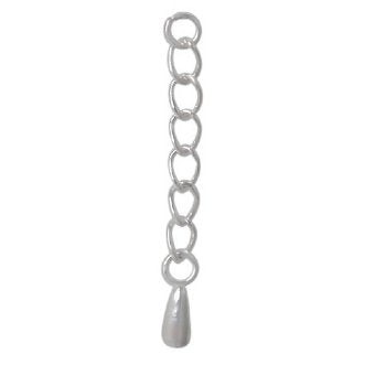 1-pair 1 inch Sterling Chain Extension with Teardrop