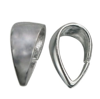 SS233 1, 10x7mm Sterling Silver Smooth Teardrop Bail