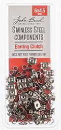 50, 5x3.5mm Stainless Steel Earring Clutches