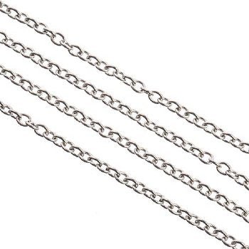 1m of 2.5x2mm Stainless Steel Rolo Chain