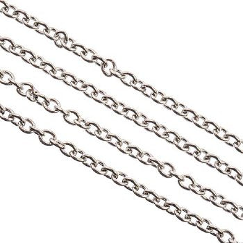 1m of 2.9x2.4mm Stainless Steel Oval Chain