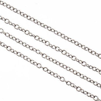 1m of 2x1.5mm Stainless Steel Oval Chain