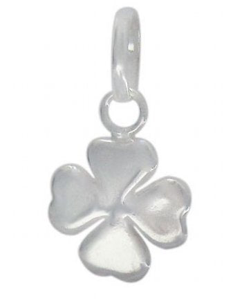 1, 10mm Sterling Silver Four Leaf Clover Charm Pendant