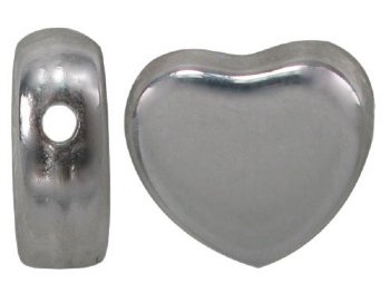 1, 10.5x9.5mm Side Drilled Sterling Heart Bead
