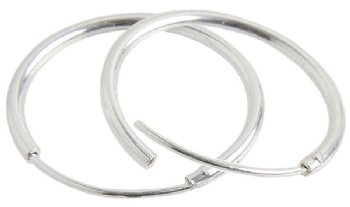 SS013  1 Pair of 12mm Sterling Round Hinged Ear Hoops