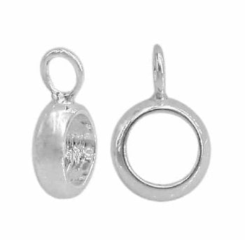 SS0497 1, 12x8mm Sterling Silver Plain Connector / Bail