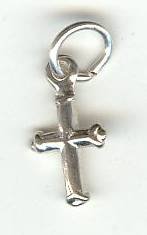 1 13x7mm Sterling Silver Mini Cross Charm Pendant