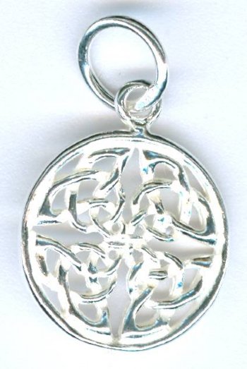 1 16mm Round Sterling Silver Celtic Knot Pendant