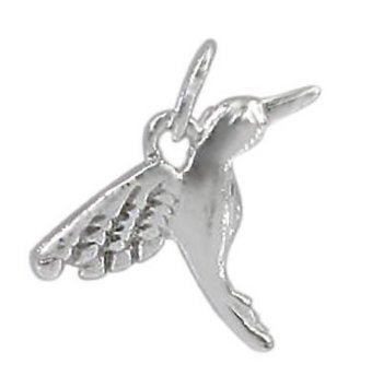 1, 16x13mm Sterling Silver Hummingbird Charm Pendant