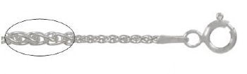 18 inch 1mm Sterling Silver Spiga Chain