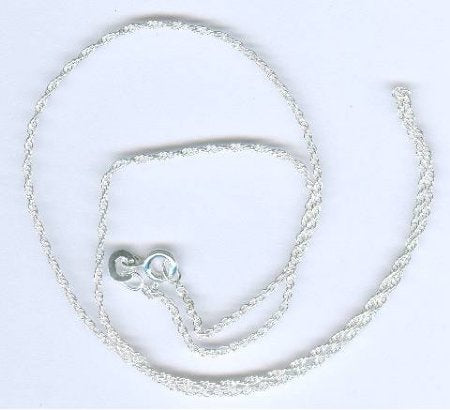 16 inch 1mm Sterling Silver Rope Chain