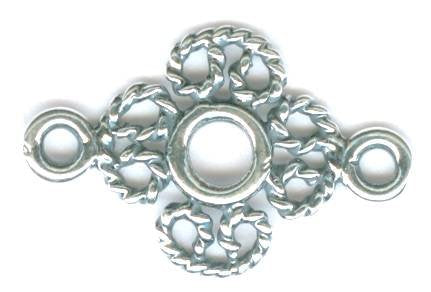 SS5141 1 18x11mm Sterling Silver Curved Filigrae Flower Link