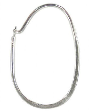 SS0656 1 Pair of 24x15mm Sterling Silver Oval Earring Hoops