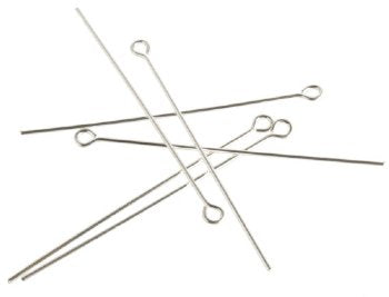 SS2905 20, 50mm 21 Gauge Sterling Silver Eyepins