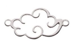 SS4165 1, 25x13mm Sterling Silver Large Cloud Connector Link