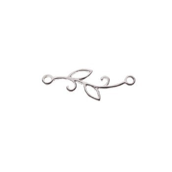 SS4171 1, 20x7mm Sterling Silver Leaf and Branch Connector Bar / Link