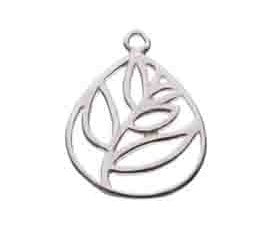 SS5066 1, 14x18mm Sterling Silver Sprig Pendant