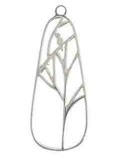 SS5067 1, 12x31mm Sterling Silver Woodland Bird Pendant