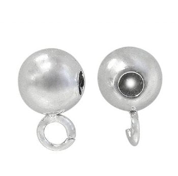 1 4mm Round Sterling Silver Bead with 2.8mm Loop