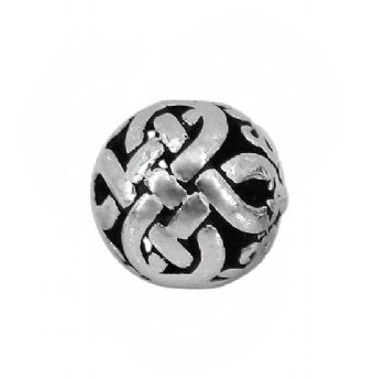SS0866 1, 8mm Round Filigree Knot Bead
