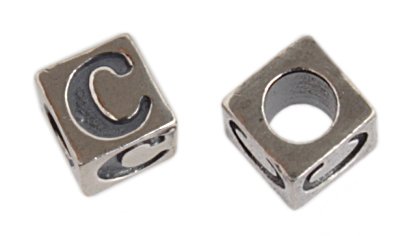 Sterling Silver Alphabet Bead Letter C
