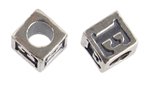 Sterling Silver Alphabet Bead Letter E