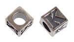 Sterling Silver Alphabet Bead Letter K