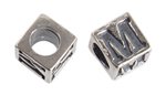 Sterling Silver Alphabet Bead Letter M