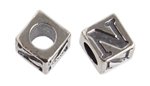 Sterling Silver Alphabet Bead Letter N