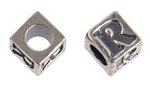Sterling Silver Alphabet Bead Letter R