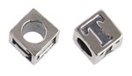 Sterling Silver Alphabet Bead Letter T