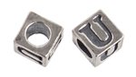 Sterling Silver Alphabet Bead Letter U