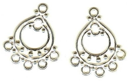 SS2522 1 pair of 27x23mm Bright Bali Chandelier Earrings