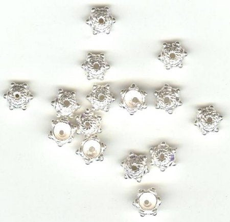 SS2527 1 Pair of 3.5x6mm Bali Rope Star Bead Cap