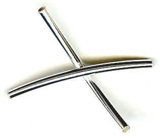 SS9411 Sterling Silver 1 25x2mm Crossed Tube