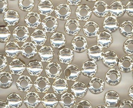 SS2415  10 5mm Smooth Round Sterling Silver Beads (Small Hole)