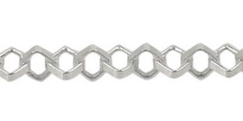 1 Foot 2.1mm Flat Square Link Sterling Silver Chain