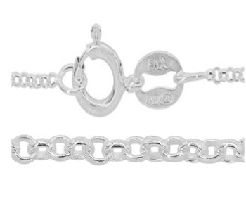 18 inch 1mm Sterling Silver Rolo Mezzo Tondo Chain