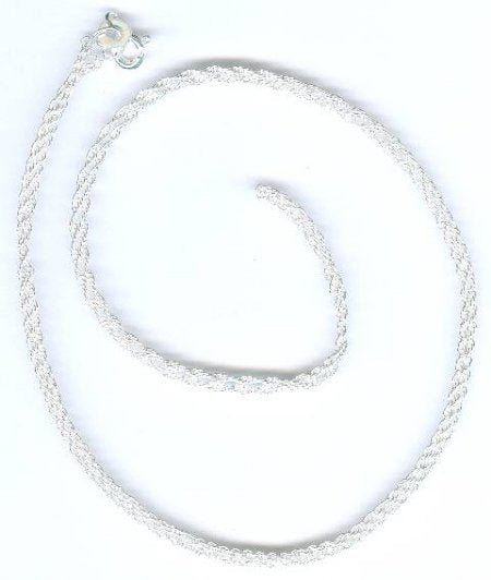 24 inch 1.2mm Sterling Silver Rope Chain Necklace