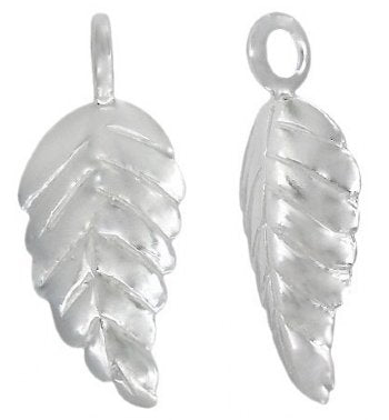 1 15x8mm Sterling Silver Leaf Charm Pendant