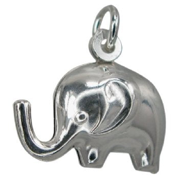 1 15x9mm Puffed Sterling Silver Elephant Charm Pendant