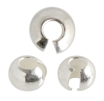 SS2399 10 4mm Sterling Silver Crimp Covers