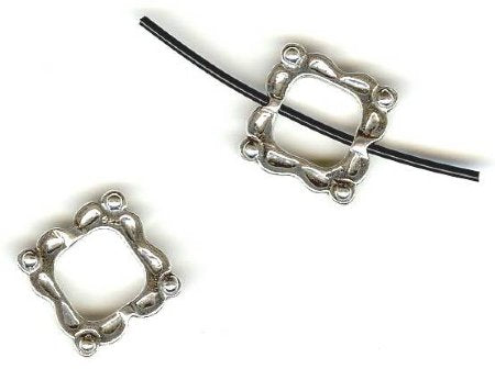 SS1200 1 12mm Sterling Fancy Square Bead Frame (7mm inside)