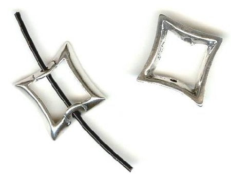 SS1201 1 13mm Sterling Flared Square Bead Frame (7mm inside)