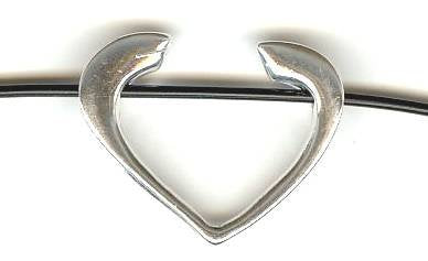 SS1204 1 Sterling 15mm Heart Bead Frame