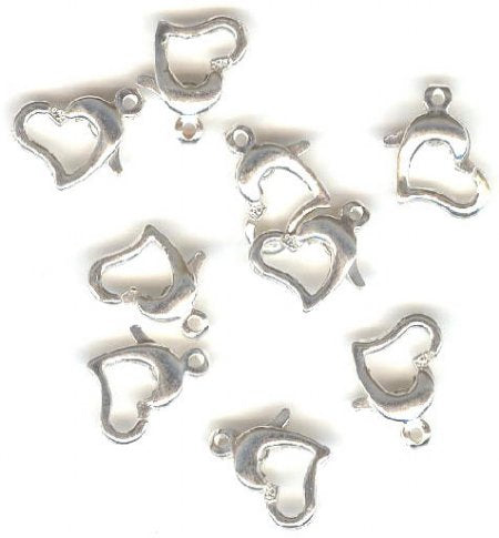 SS3050 1, 9.5x8mm Sterling Silver Heart Clasp