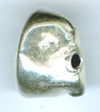 1 14x12mm Sterling Silver Electroformed Nugget Bead